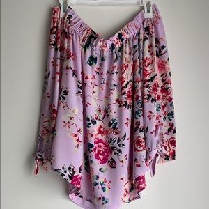 Off the shoulder floral print top